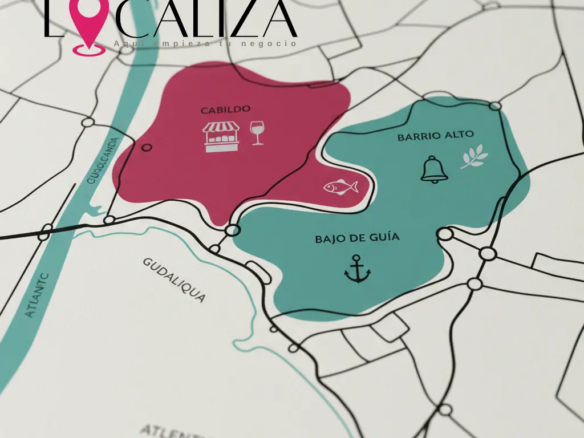 Mapa de estudio de zonas comerciales en Sanlúcar de Barrameda: Cabildo, Bajo de Guía y Barrio Alto